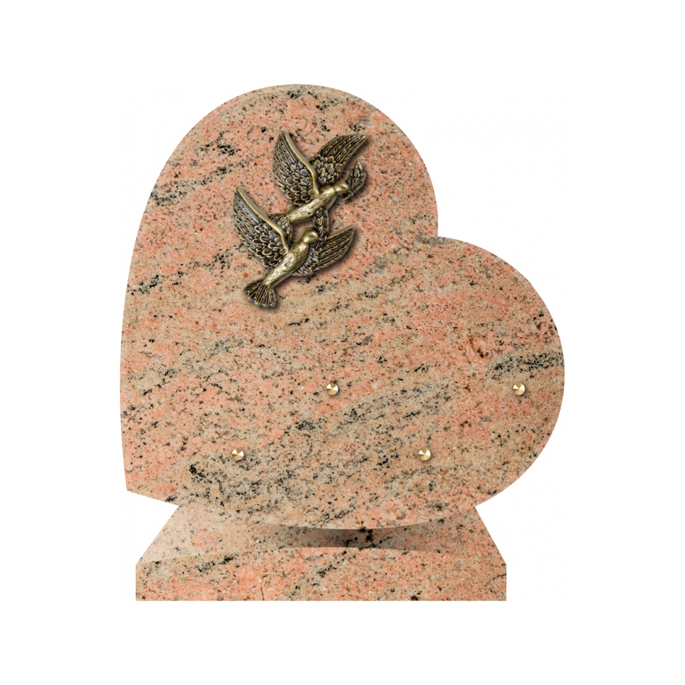 Plaque funéraire Coeurs Granit - 25x25 – Plaques Funéraires Créations® – vue complémentaire