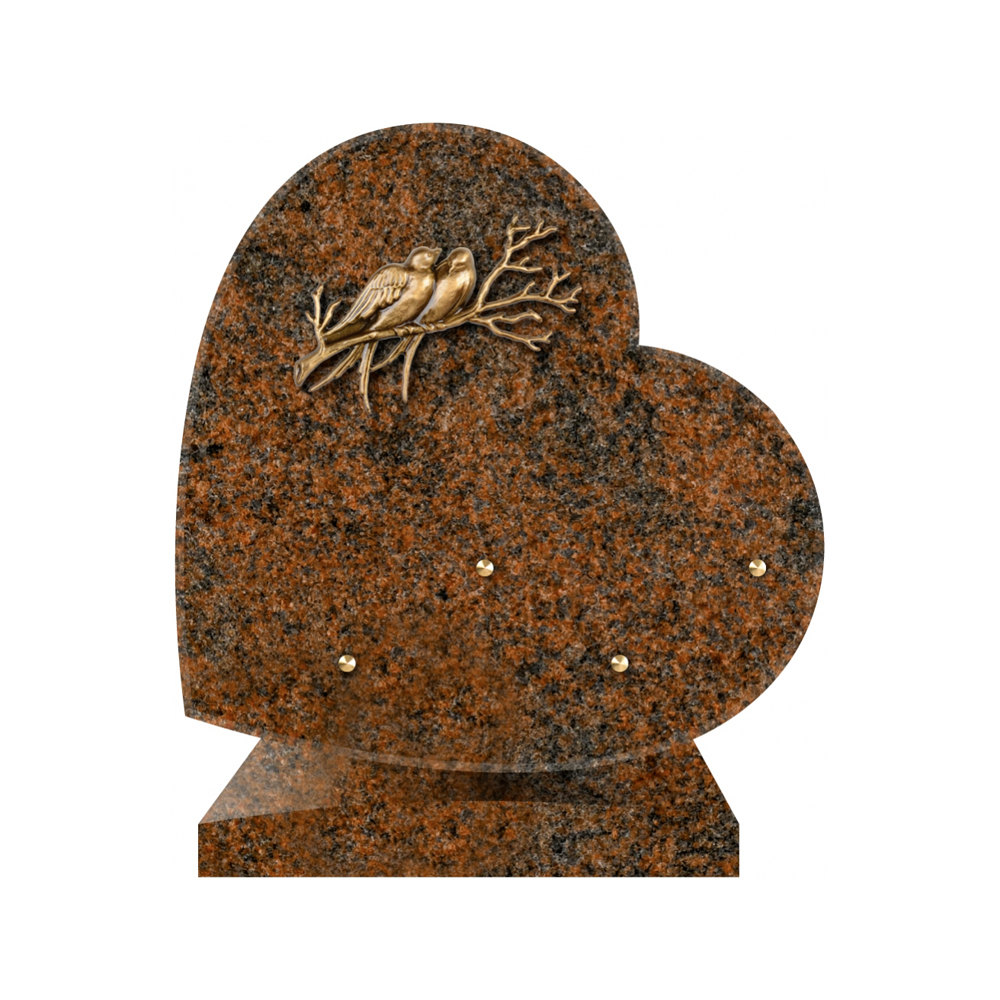 Plaque funéraire Coeurs Granit - 25x25 – Plaques Funéraires Créations® – vue complémentaire