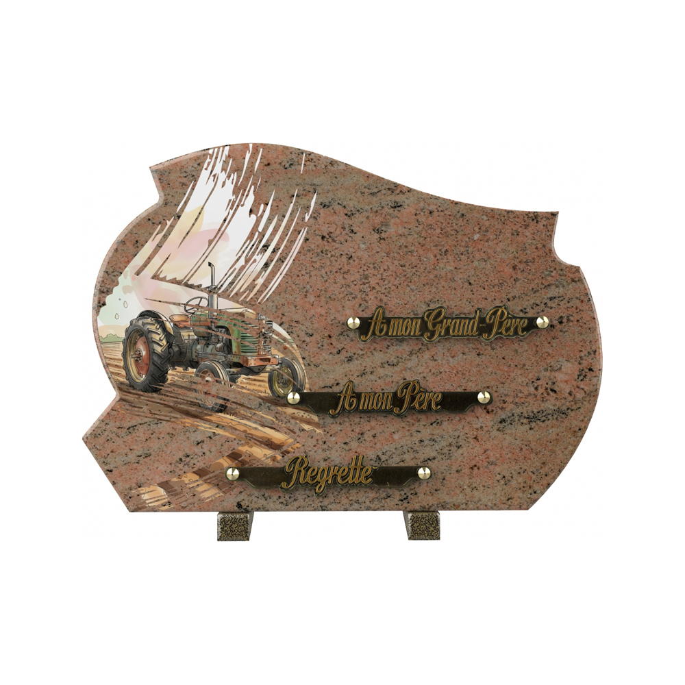 Plaque funéraire Traces - Décor Coquelicots – Plaques Funéraires Créations® – vue complémentaire