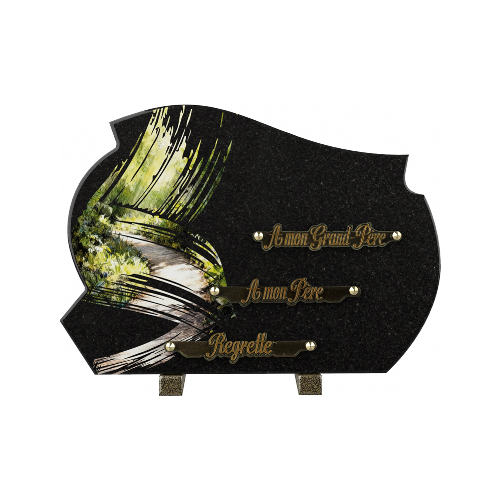 Plaque funéraire Traces - Décor Coquelicots – Plaques Funéraires Créations® – vue complémentaire