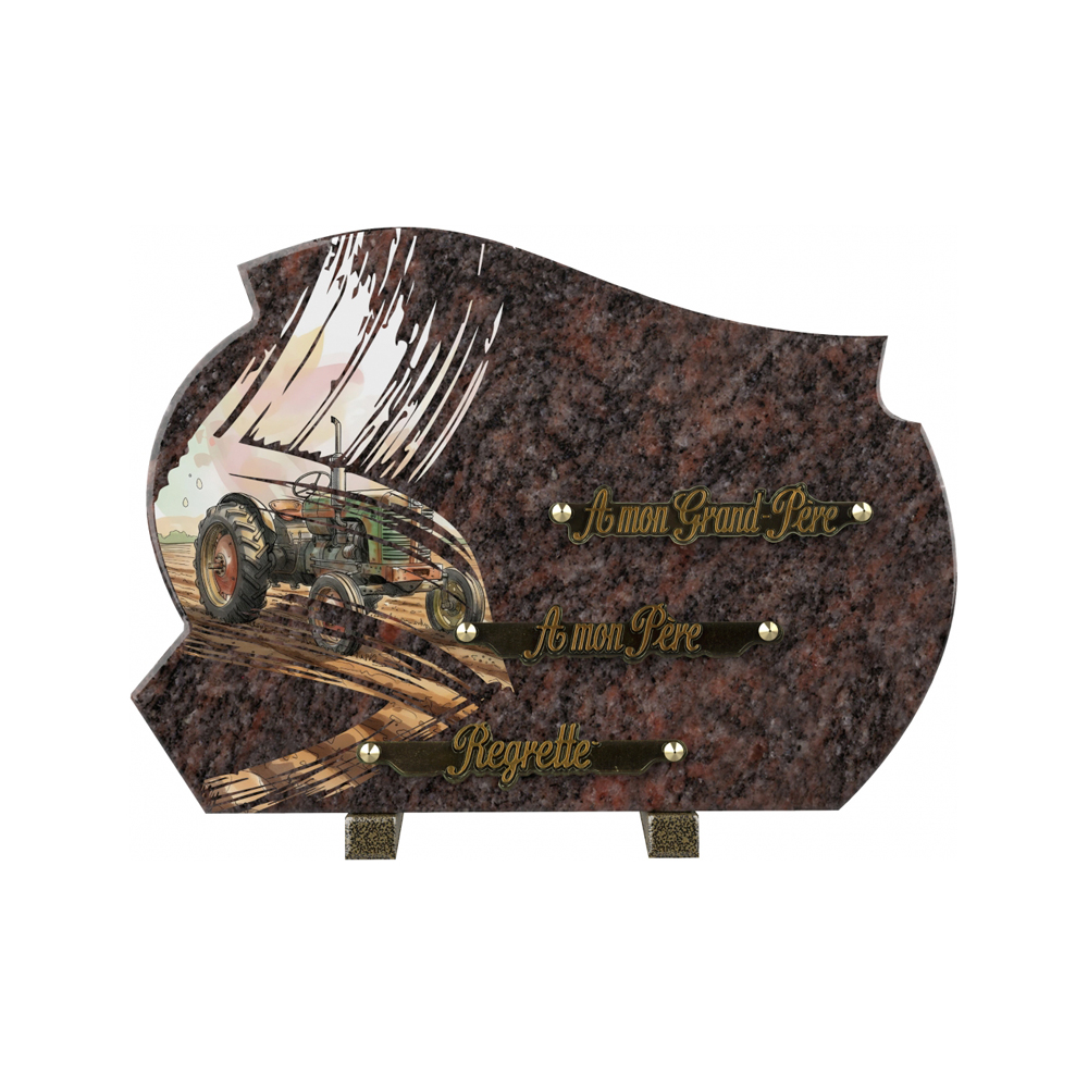 Plaque funéraire Traces - Décor Coquelicots – Plaques Funéraires Créations® – vue complémentaire