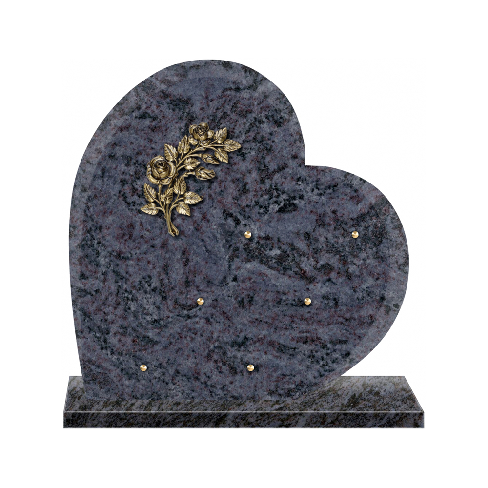 Plaque funéraire Coeur Granit - 40x40 – Plaques Funéraires Créations® – vue complémentaire