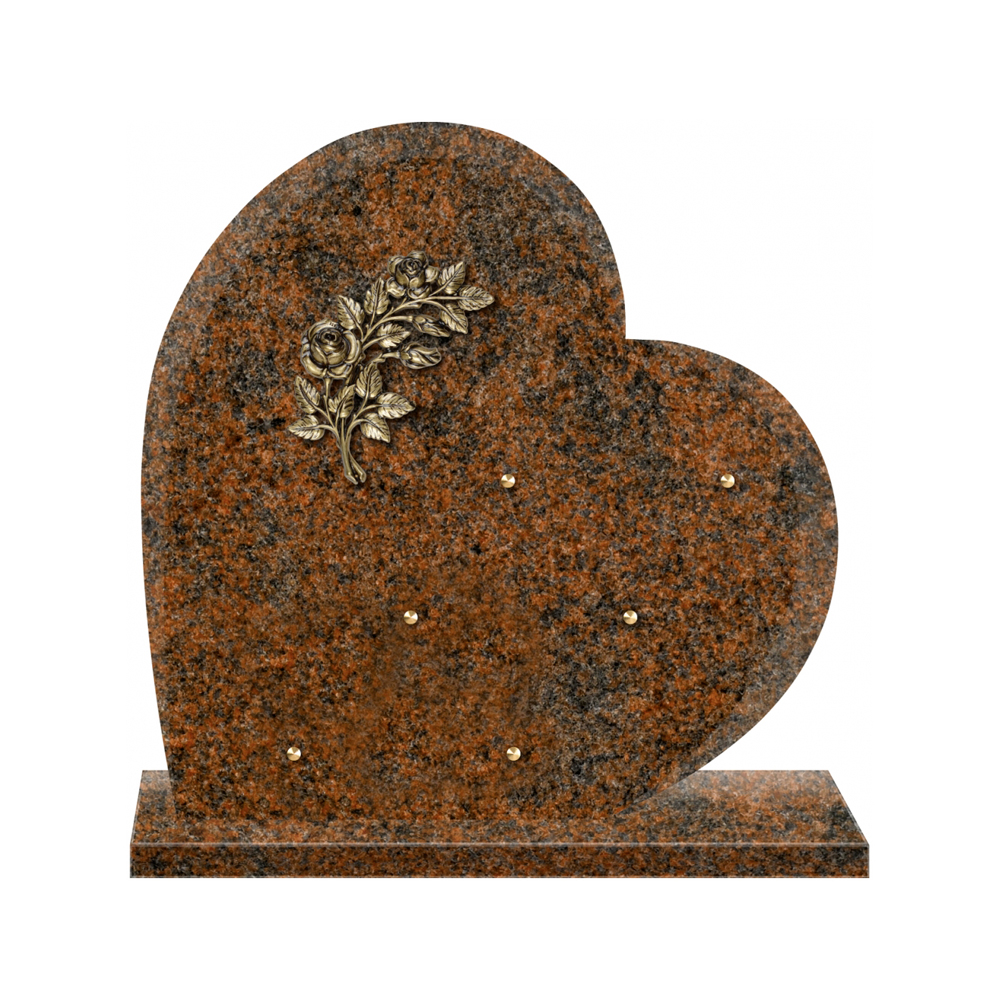 Plaque funéraire Coeur Granit - 40x40 – Plaques Funéraires Créations® – vue complémentaire