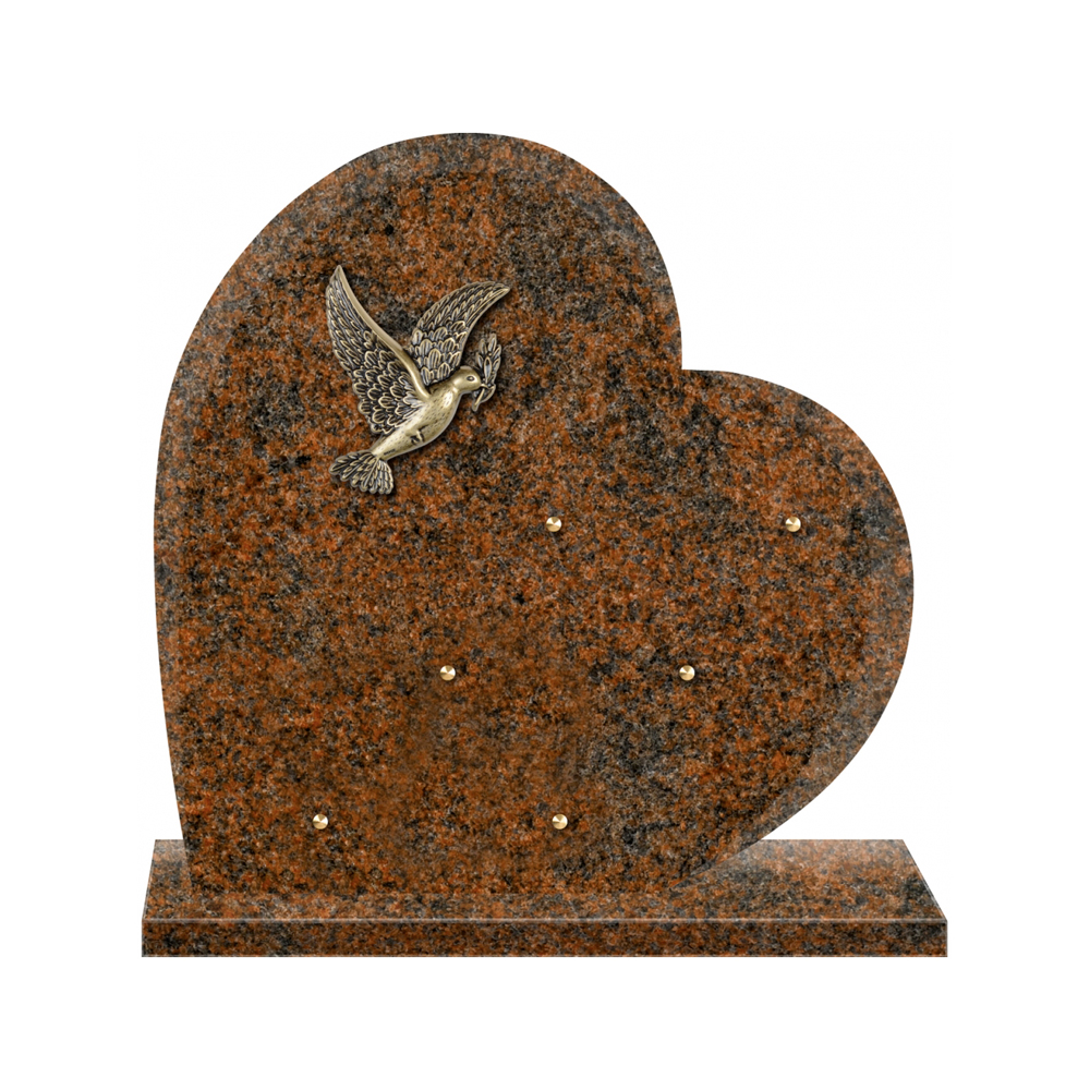 Plaque funéraire Coeur Granit - 40x40 – Plaques Funéraires Créations® – vue complémentaire