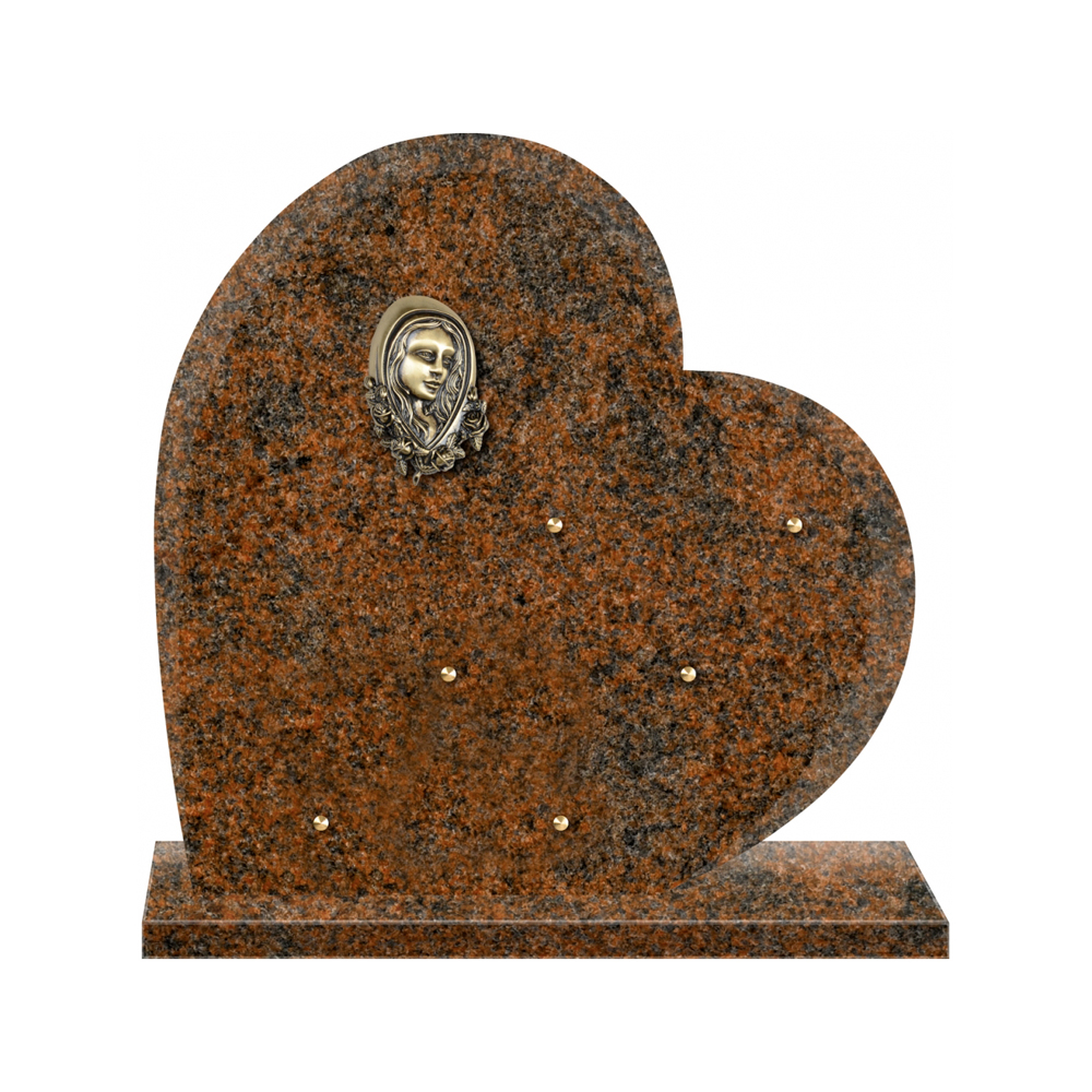 Plaque funéraire Coeur Granit - 40x40 – Plaques Funéraires Créations® – vue complémentaire