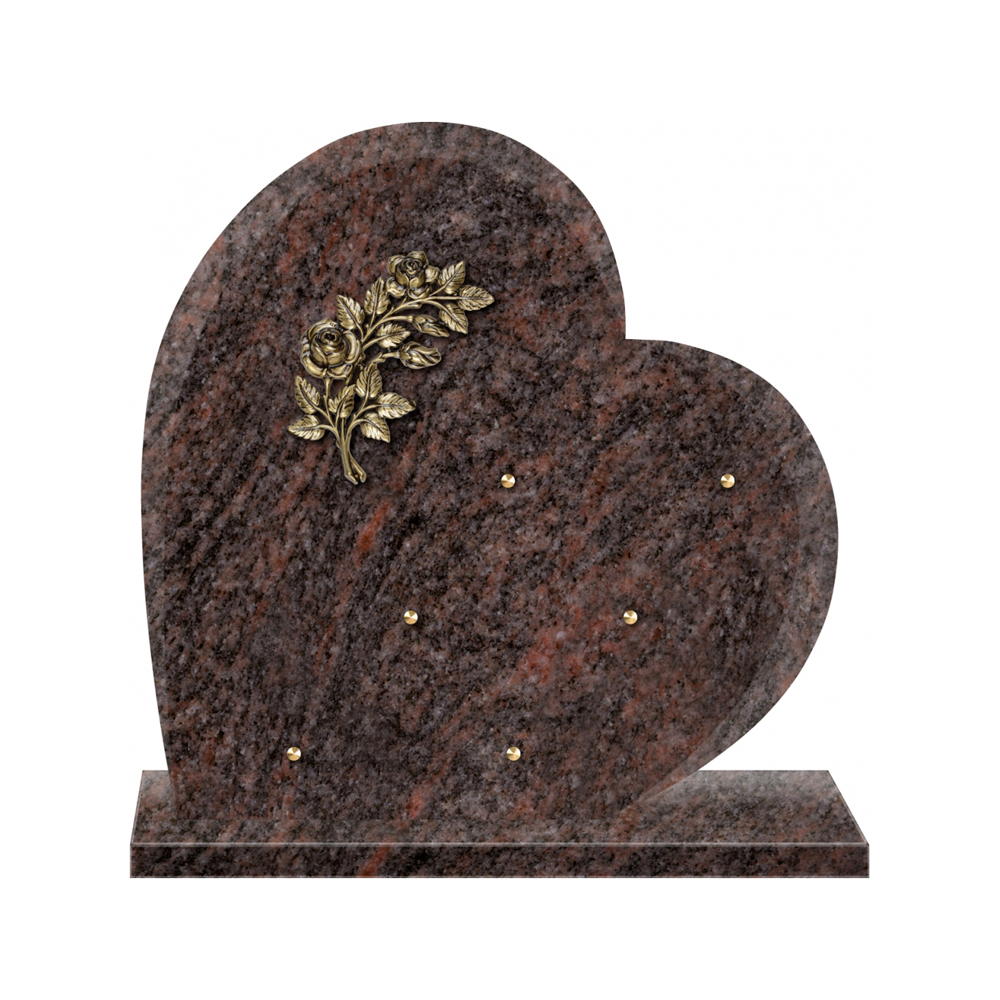 Plaque funéraire Coeur Granit - 40x40 – Plaques Funéraires Créations® – vue complémentaire
