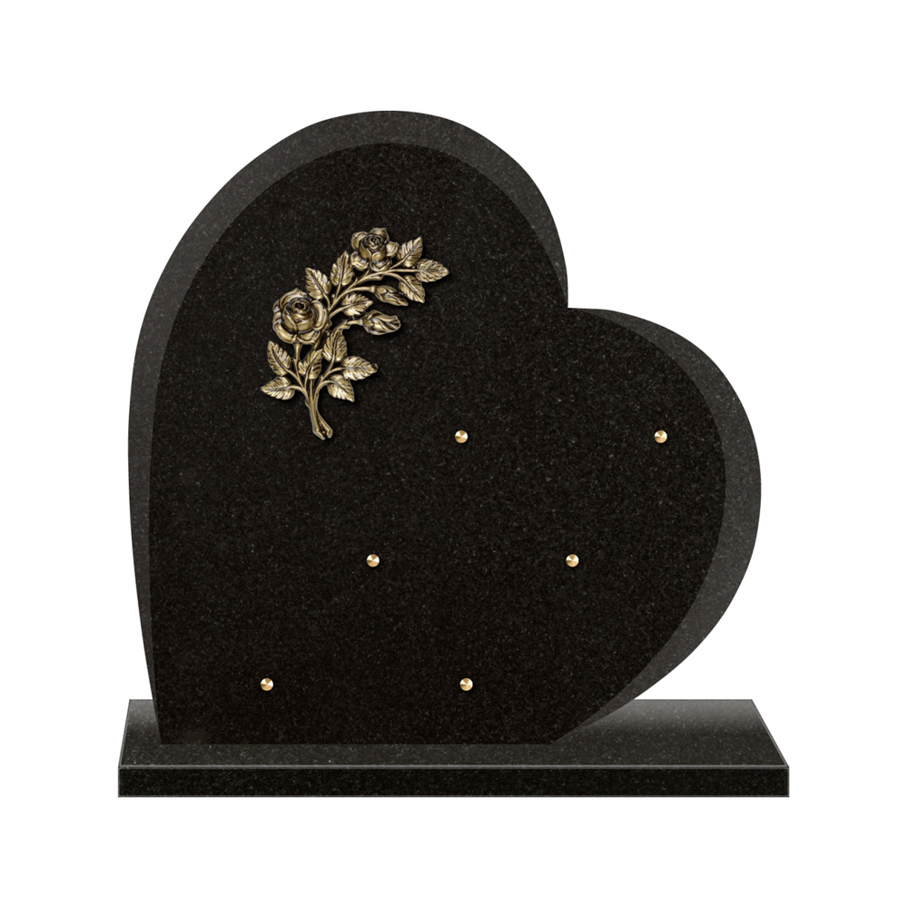 Plaque funéraire Coeur Granit - 40x40 – Plaques Funéraires Créations® – vue complémentaire