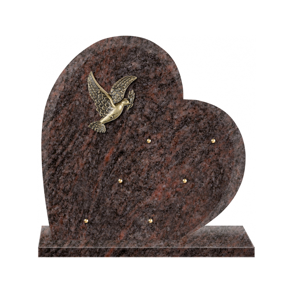 Plaque funéraire Coeur Granit - 40x40 – Plaques Funéraires Créations®