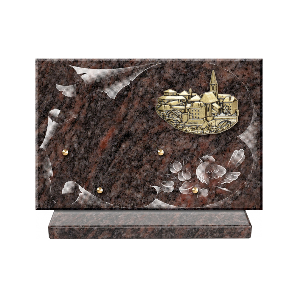 Plaque funéraire Vélin – Plaques Funéraires Créations® – vue complémentaire
