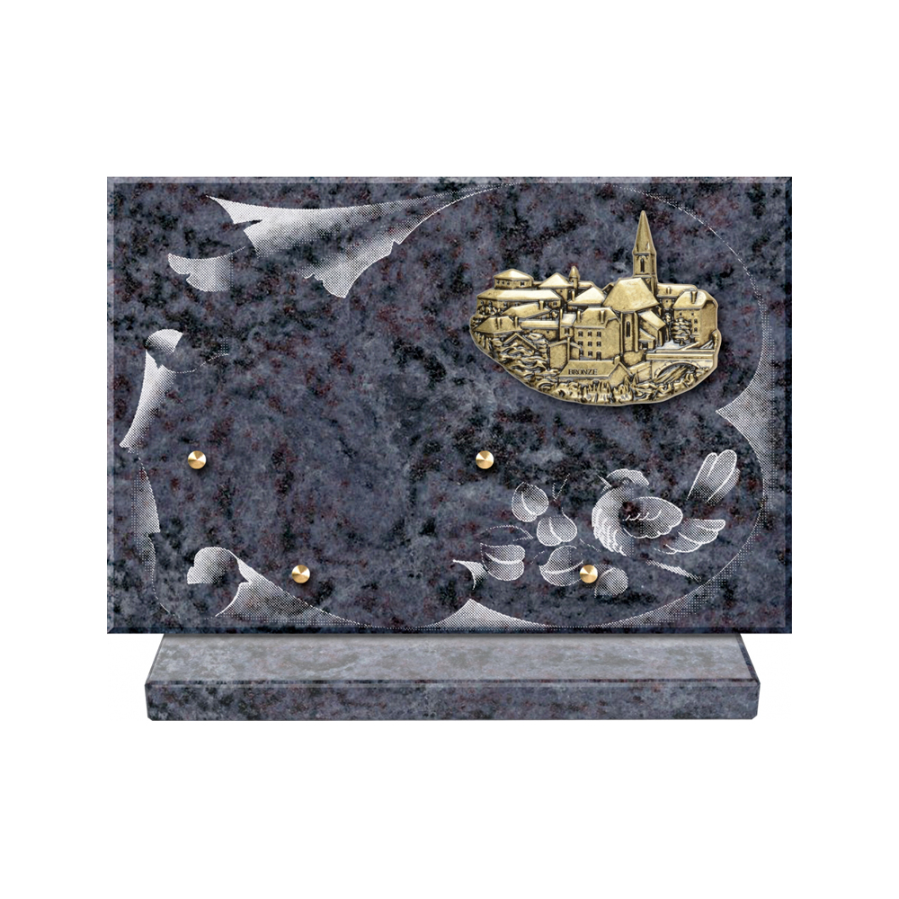 Plaque funéraire Vélin – Plaques Funéraires Créations® – vue complémentaire
