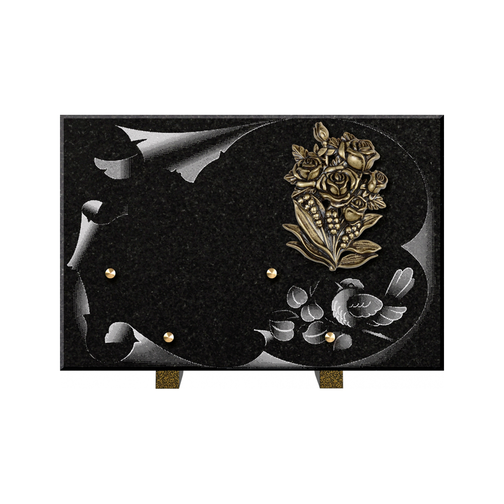 Plaque funéraire Vélin – Plaques Funéraires Créations® – vue complémentaire