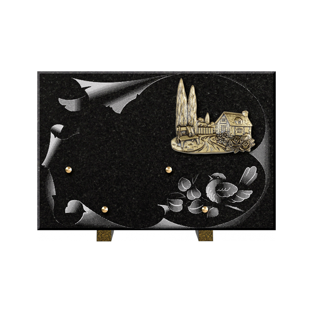 Plaque funéraire Vélin – Plaques Funéraires Créations® – vue complémentaire