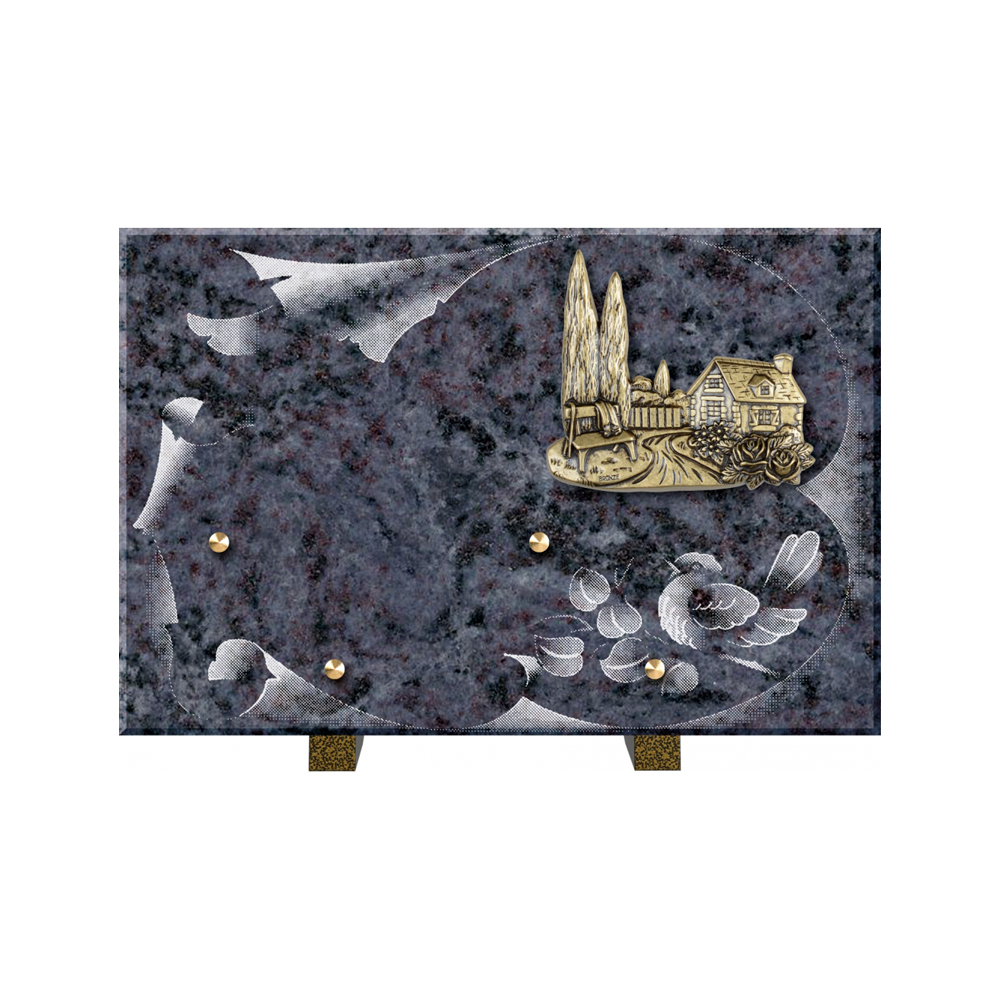 Plaque funéraire Vélin – Plaques Funéraires Créations® – vue complémentaire