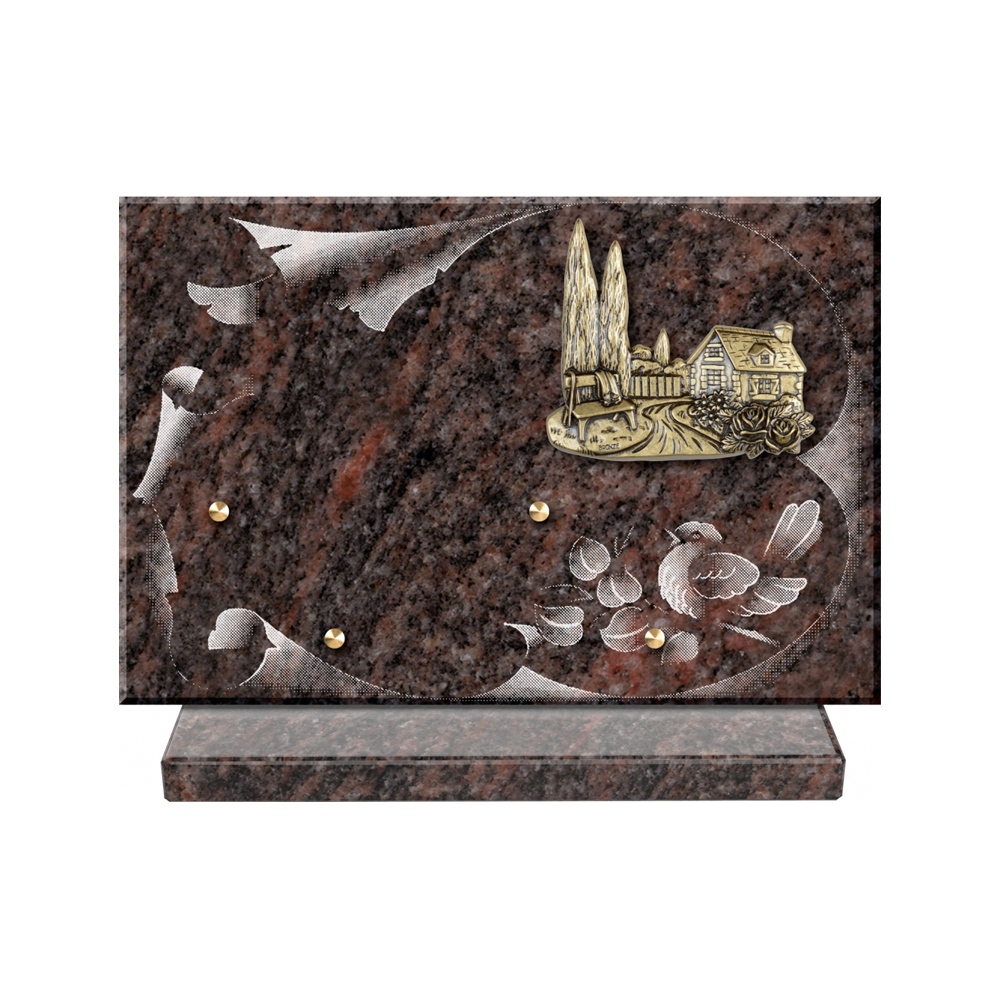 Plaque funéraire Vélin – Plaques Funéraires Créations® – vue complémentaire