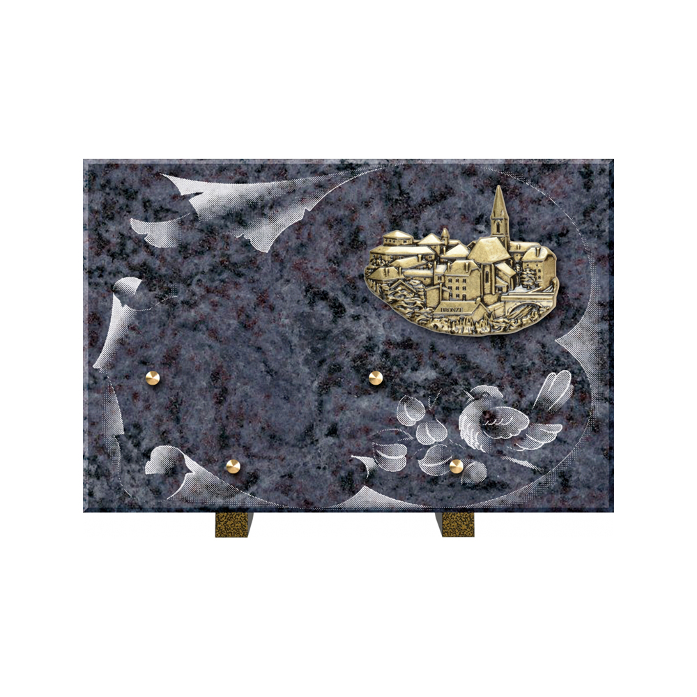 Plaque funéraire Vélin – Plaques Funéraires Créations® – vue complémentaire