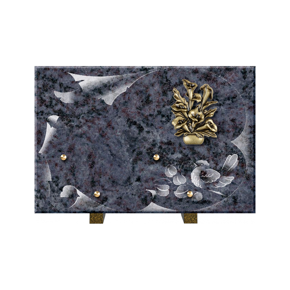 Plaque funéraire Vélin – Plaques Funéraires Créations® – vue complémentaire