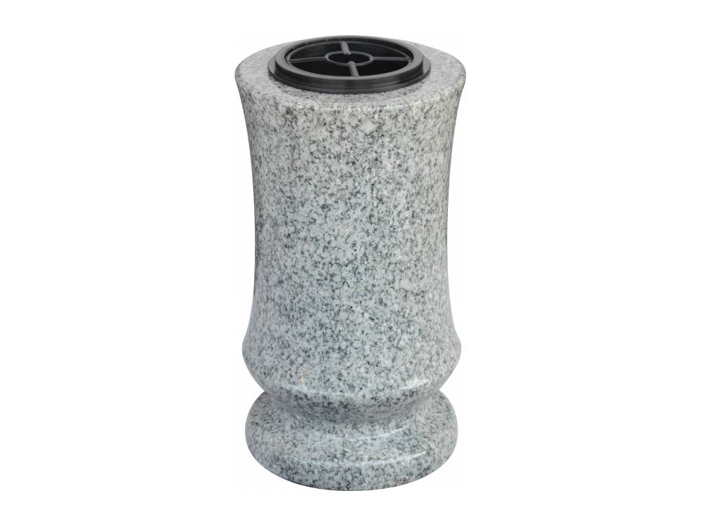 Plaque funéraire Vase Tourné en Granit - 28cm – Plaques Funéraires Créations® – vue complémentaire