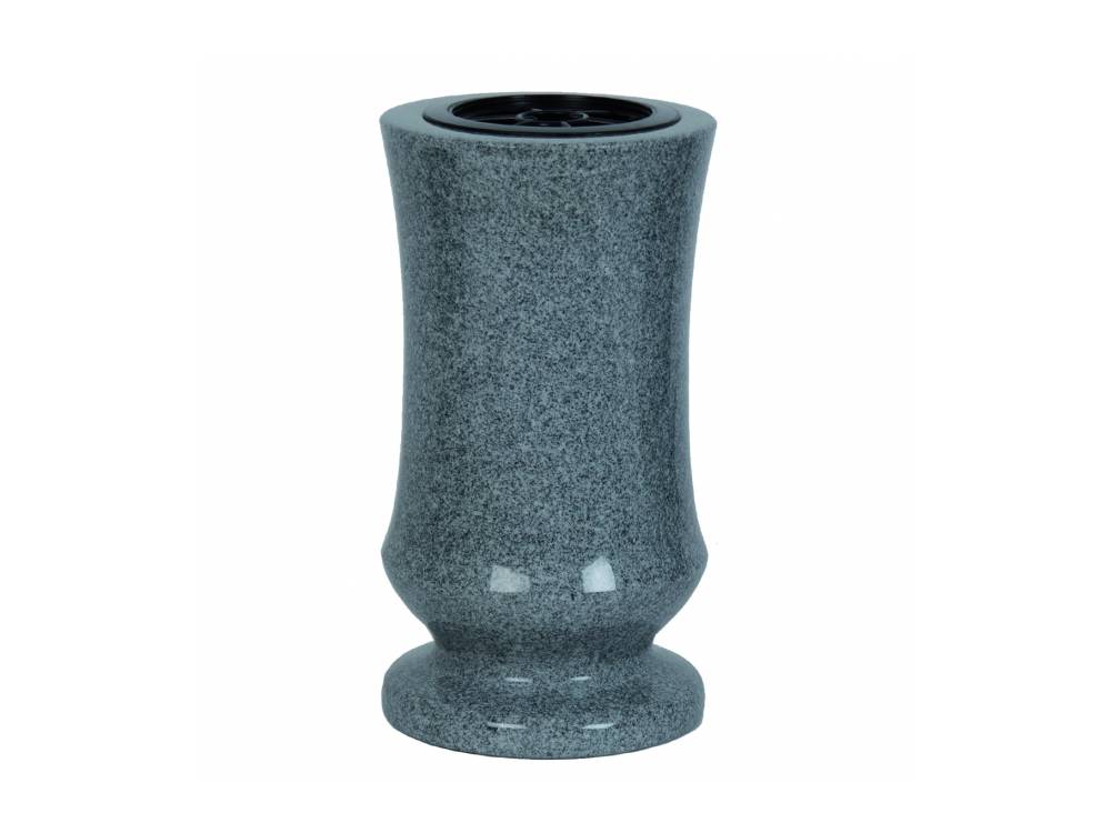 Plaque funéraire Vase Tourné en Granit - 28cm – Plaques Funéraires Créations® – vue complémentaire