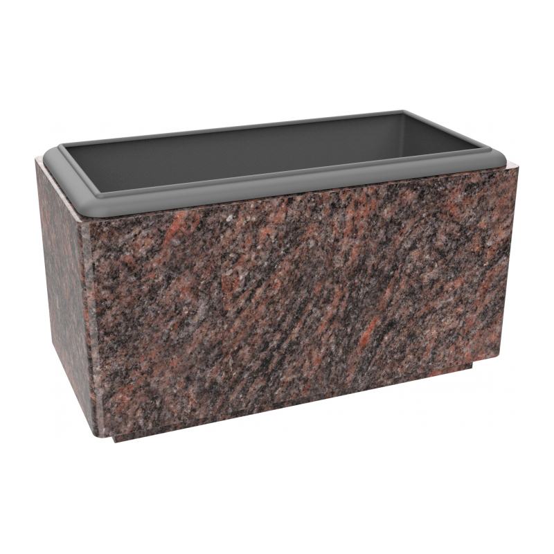 Plaque funéraire Jardinières Granit - 40cm – Plaques Funéraires Créations® – vue complémentaire
