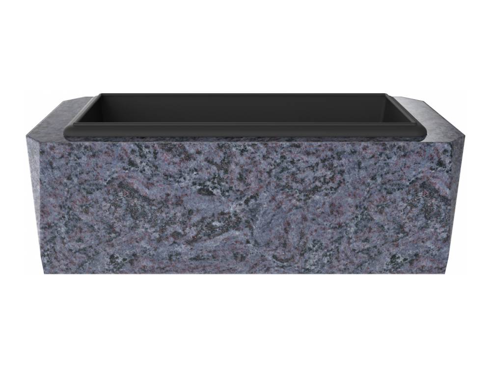 Plaque funéraire Jardinière Granit Massive Côtés Chanfreins – Plaques Funéraires Créations® – vue complémentaire