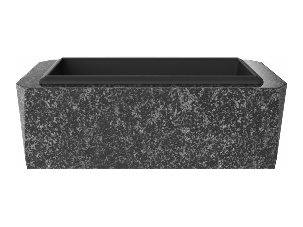 Plaque funéraire Jardinière Granit Massive Côtés Chanfreins – Plaques Funéraires Créations® – vue complémentaire